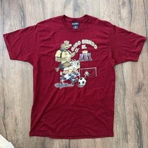 Puritan Red Striped 'Sigo Siendo El Rey' Soccer Graphic Tee